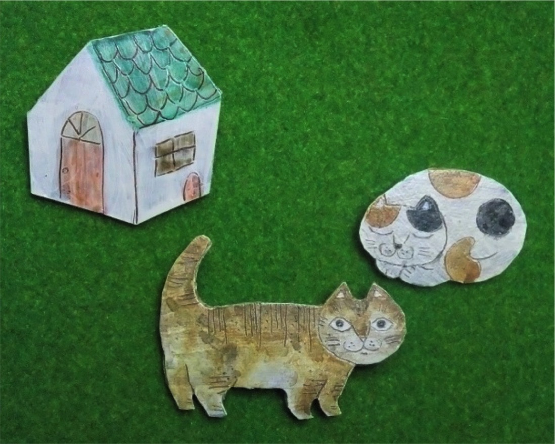 長島のぼる 猫のマガジンラック / アルミニウム製 横浜高島屋 2月22日 ねこの日に7人のアーティストによる「ねこグッズ