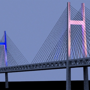 横浜ベイブリッジでブルーとピンクの特別ライトアップ！オリンピック100日前から大会終了まで