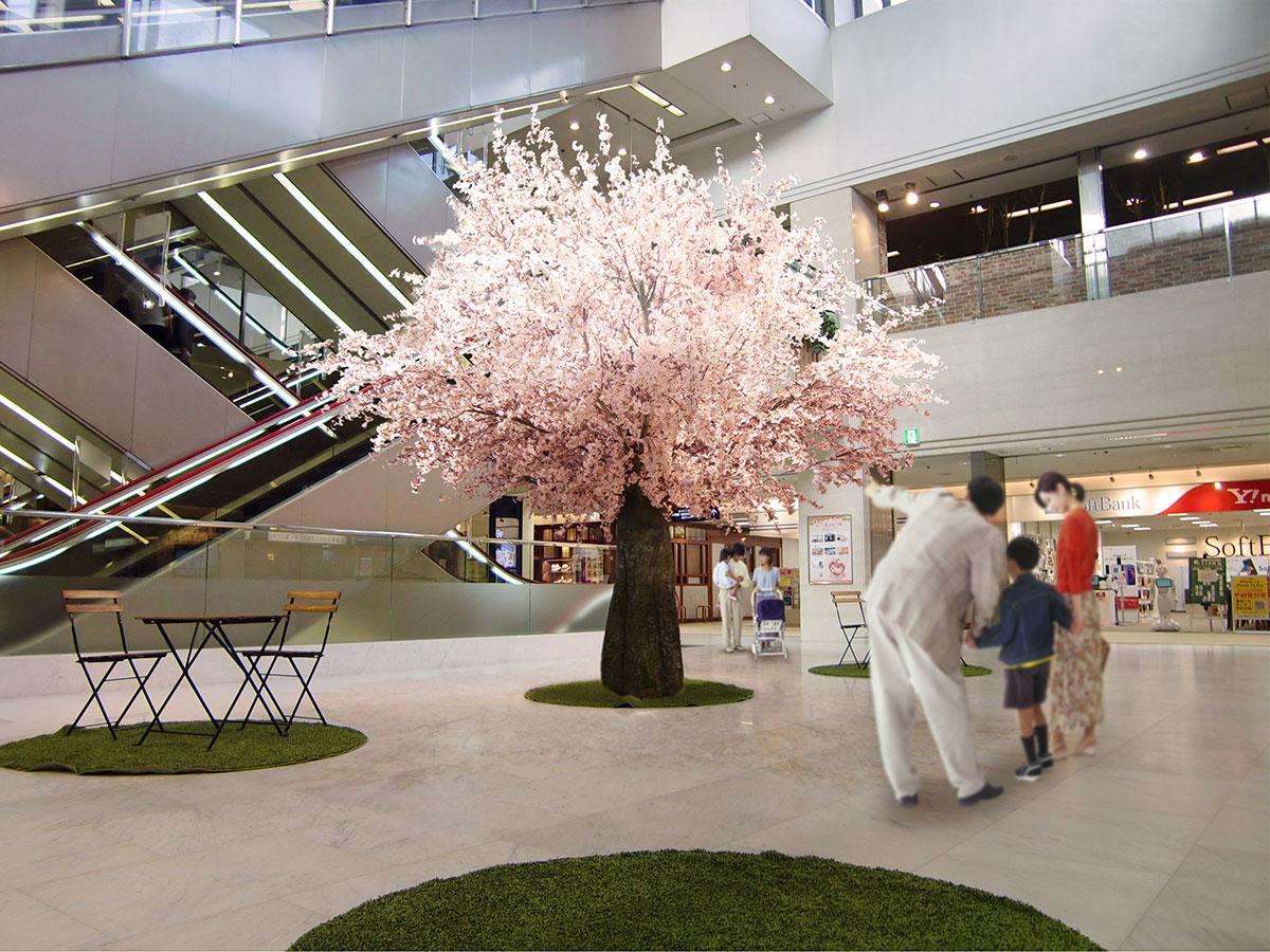 横浜新都市ビル（そごう横浜店）市民フロア「さくらガーデン」初展開！高さ5mの桜の木など限定装飾