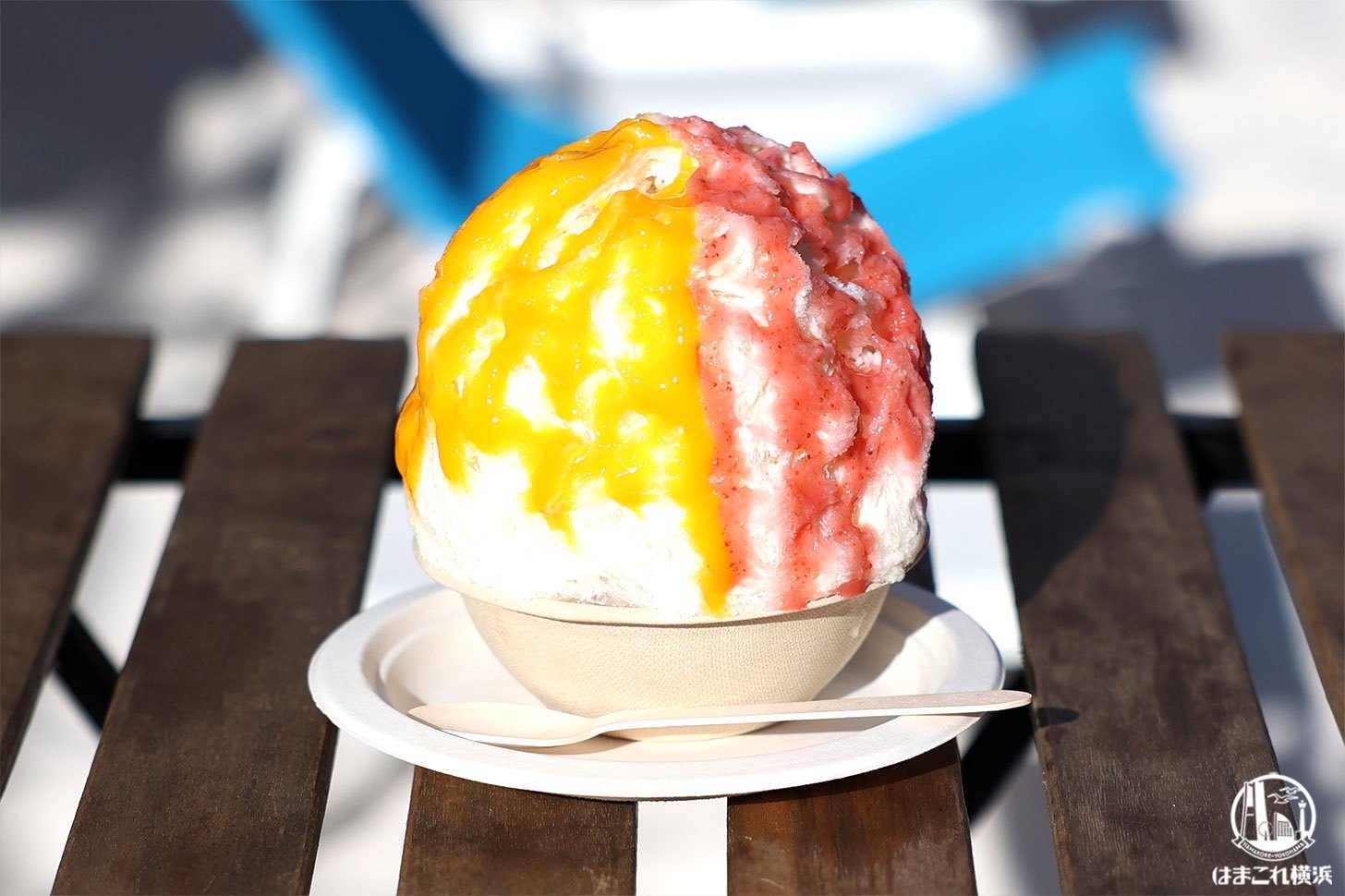 日光天然氷のかき氷「生いちごとマンゴー」1,400円