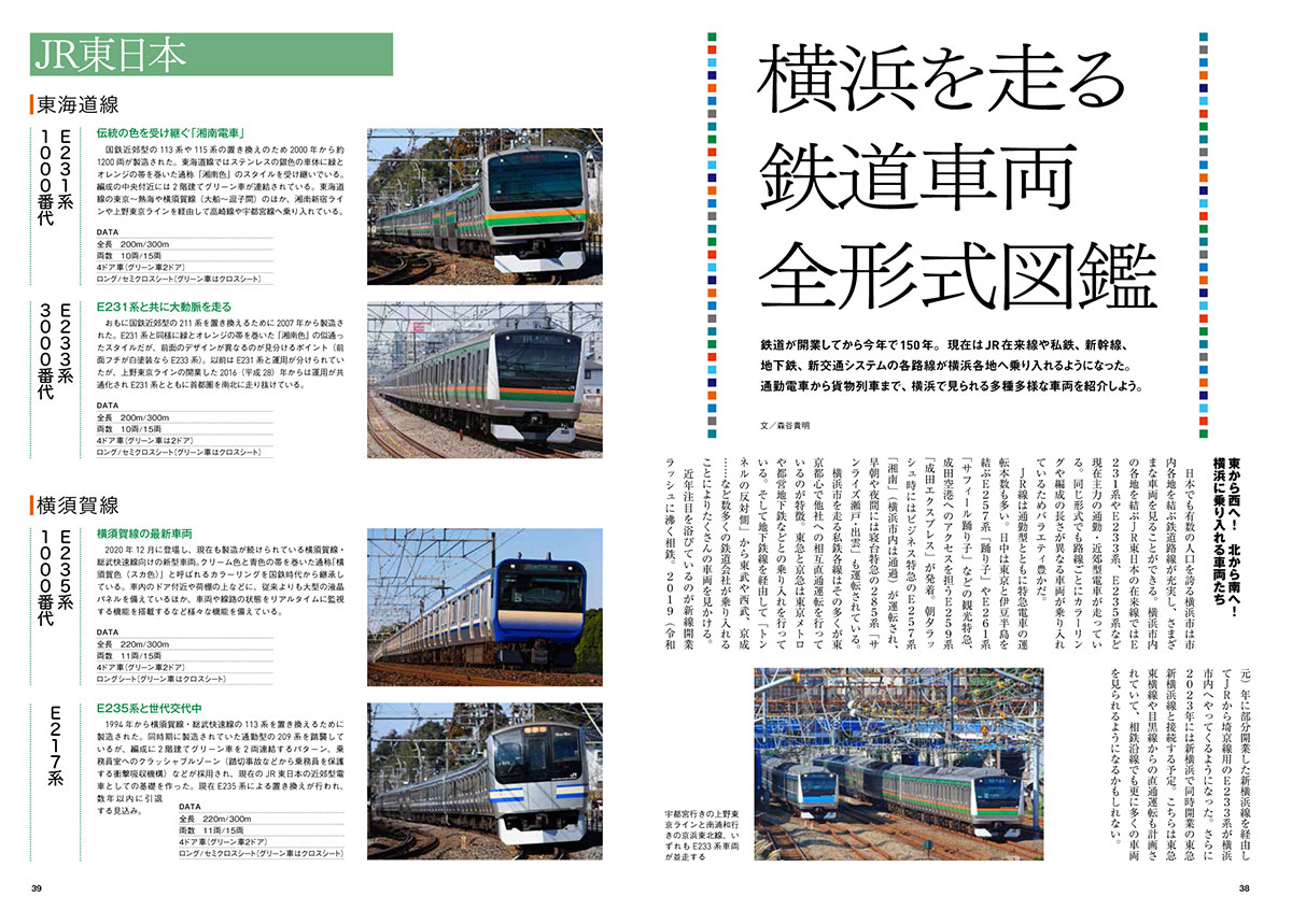 横浜を走る鉄道車両をすべて収録した図鑑