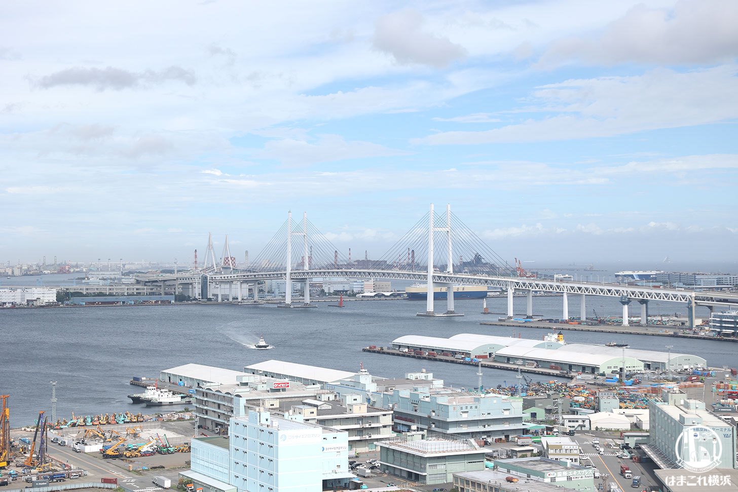 横浜マリンタワー 展望フロアから見た横浜ベイブリッジ
