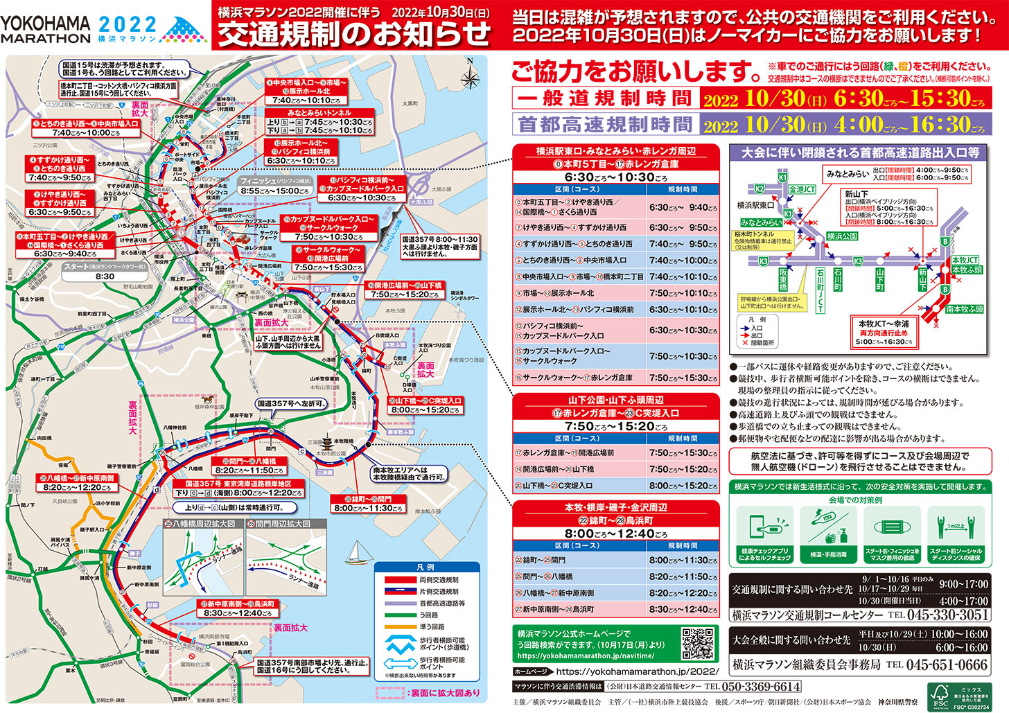 横浜マラソン2022 交通規制
