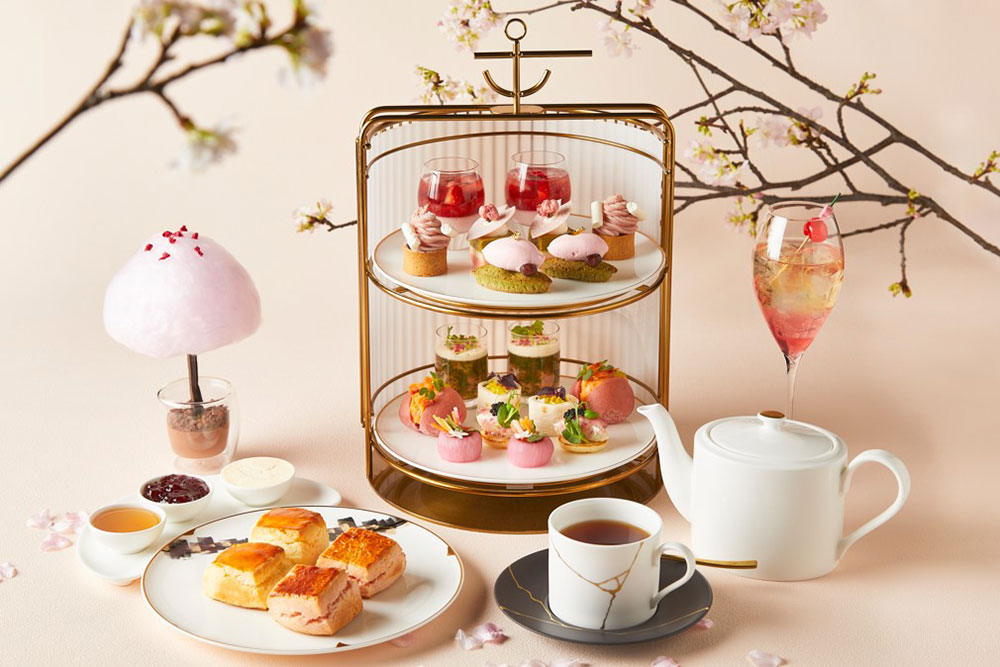 ウェスティンホテル横浜の最上階「桜アフタヌーンティー」桜のほのかな香りとともに春色の景色を！