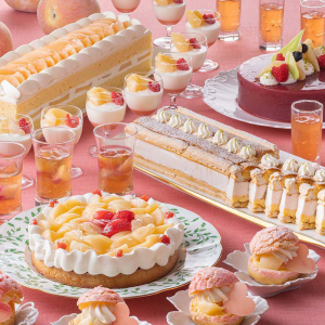 横浜ベイホテル東急の人気デザートブッフェ“桃”を使ったケーキ・タルト・ムース・グラスデザート大集結