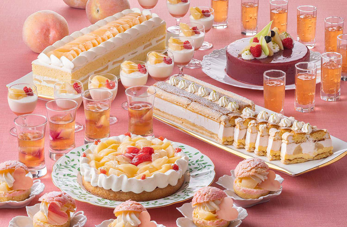 横浜ベイホテル東急の人気デザートブッフェ“桃”テーマに開催！ケーキ・タルト・ムース・グラスデザートまで