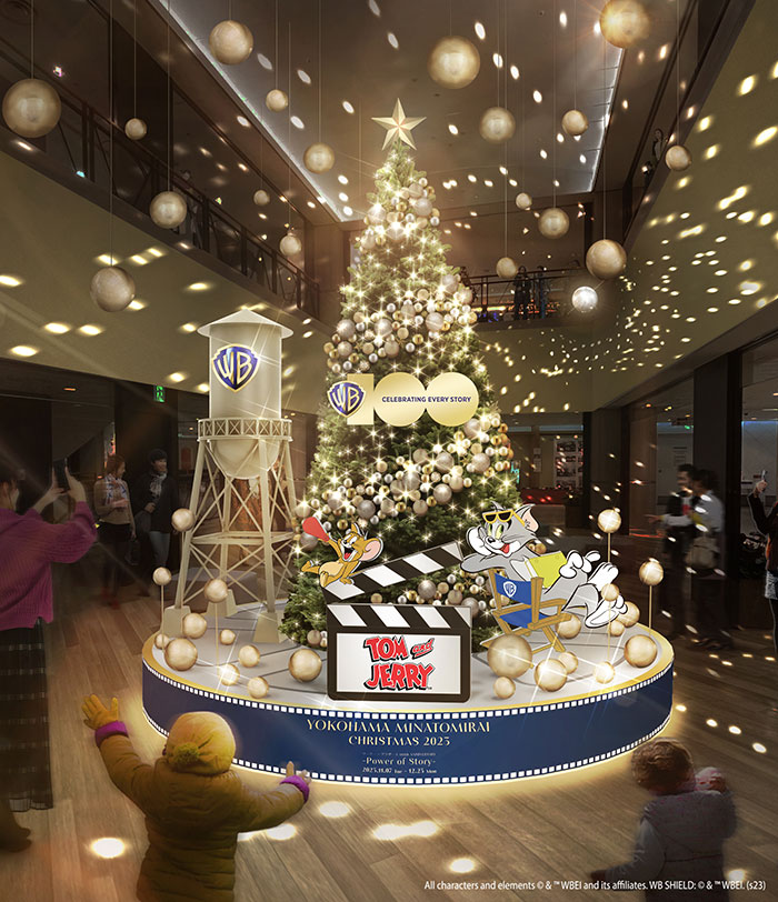 横浜駅スカイビルの2023年クリスマスにトムとジェリー＆ルーニー・テューンズがモチーフのツリー！光の空間体験も