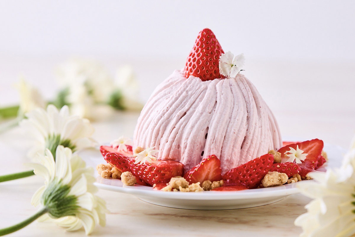 J.S.パンケーキカフェ“苺”のモンブランパンケーキ春限定発売！苺たっぷりプレートも