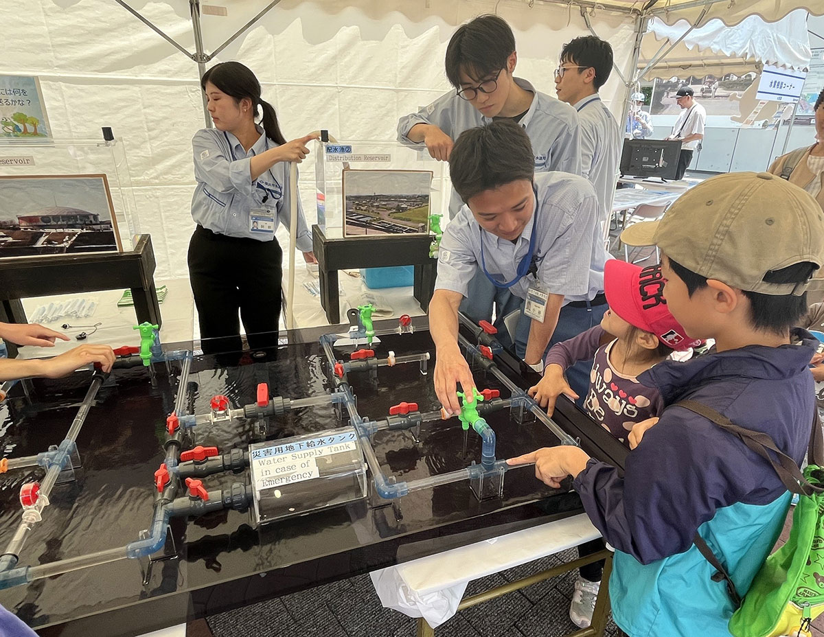 水道局特製!模型で体験する災害時でも水が出る仕組み