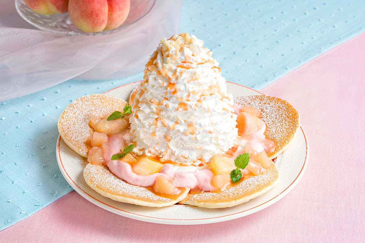 白桃のパンケーキ