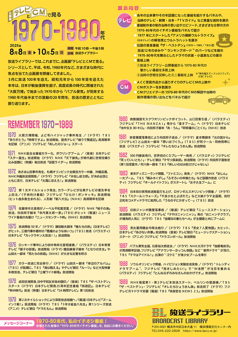テレビとCMで見る 1970-1980年代