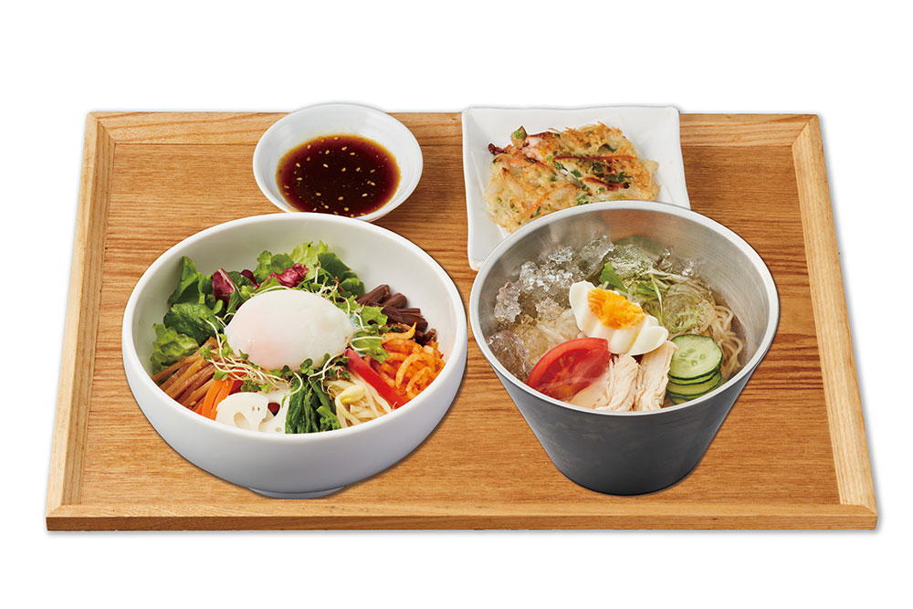 温玉野菜ビビンバと冷麺セット