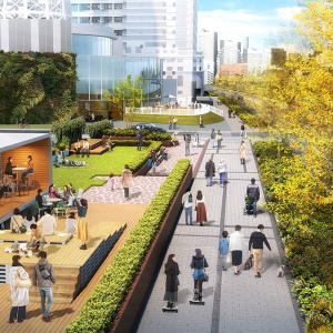 山下公園前メルパルク横浜跡地に「JP BAYSIDE HUB」トレーラーハウスカフェやシェアモビリティなど展開