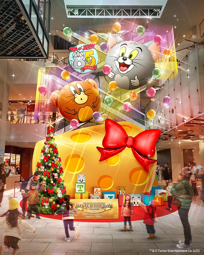 マークイズみなとみらい2025年クリスマスに“トムとジェリー”巨大なチーズオブジェ出現！
