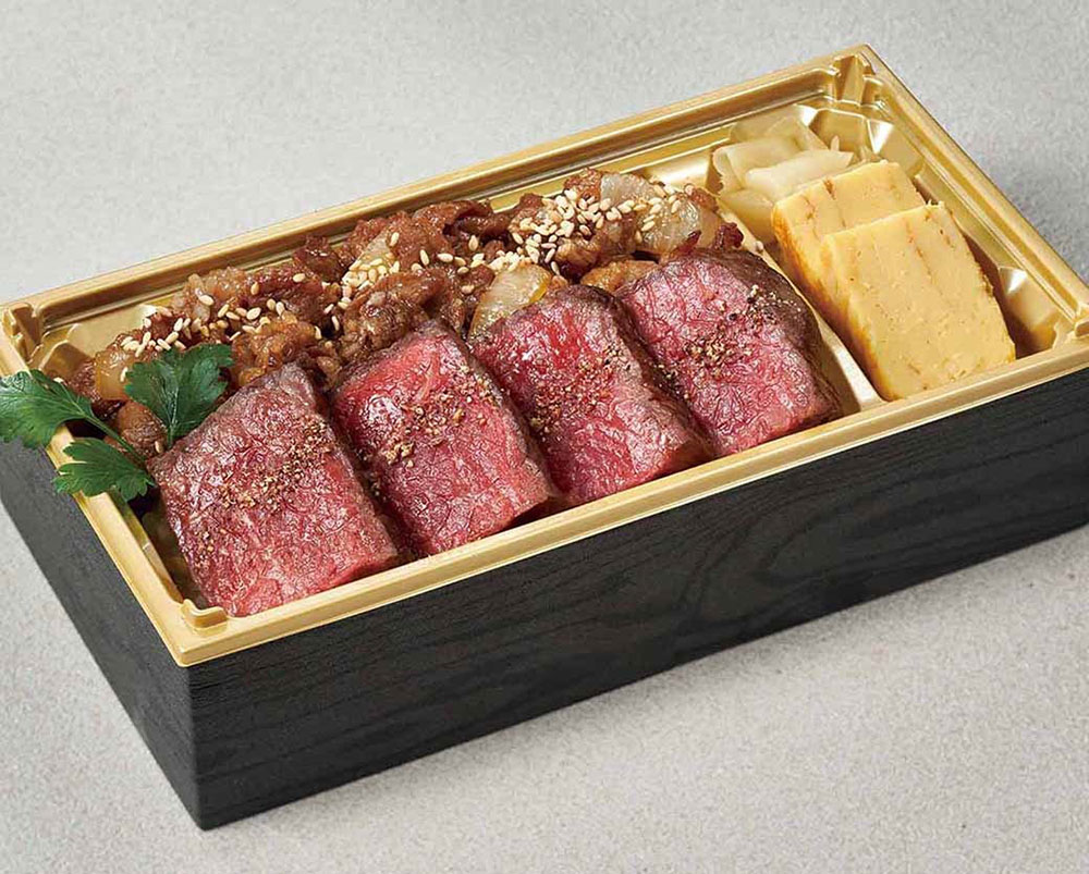 博多和牛厳選赤身ステーキと焼肉のお弁当