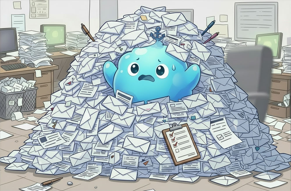 大量に届くメール