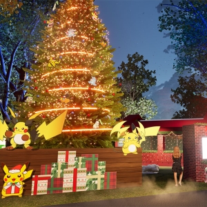 横浜赤レンガ倉庫「ポケモンハッピーホリデー」開催！ピカピカ“ほうでん”ツリーやクリスマス衣装のピカチュウ