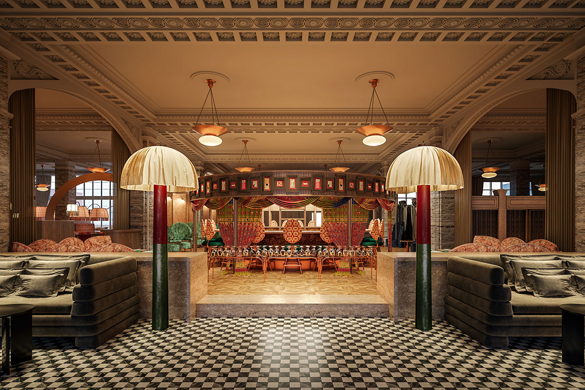 エントランスよりすぐ目に入るバー