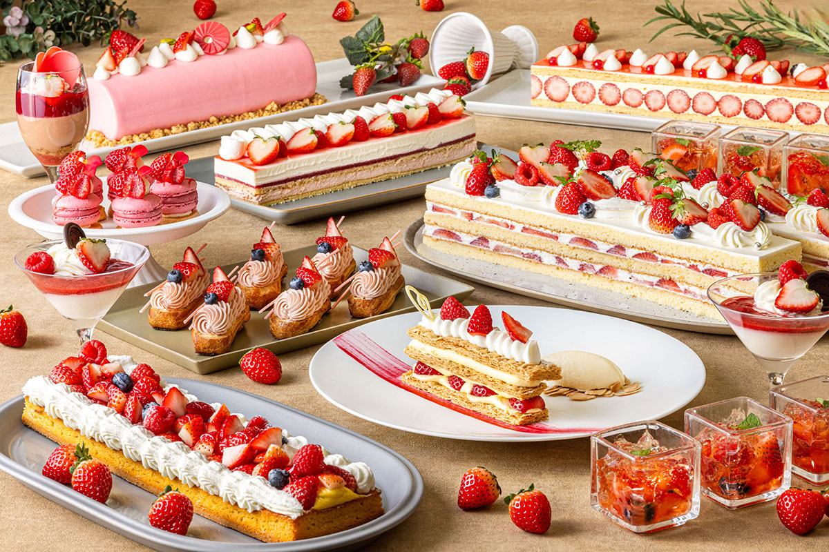 横浜ベイシェラトンホテルで旬の“苺”味わうスイーツブッフェ開催！魅せるミルフィーユの一皿も