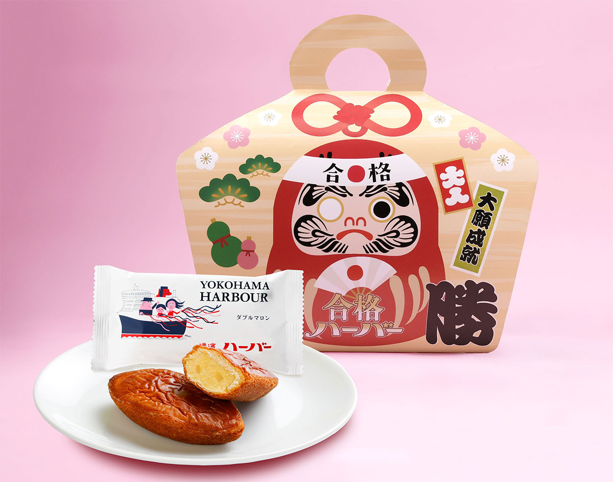 受験生応援！絵馬モチーフ「合格ハーバー」中には横濱ハーバーダブルマロンと合格ステッカー封入