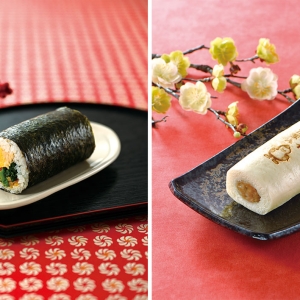 崎陽軒からシウマイ餡入り「シウマイ恵方まん」&千切り筍煮など7種の具材「口福恵方巻き」数量限定で登場!