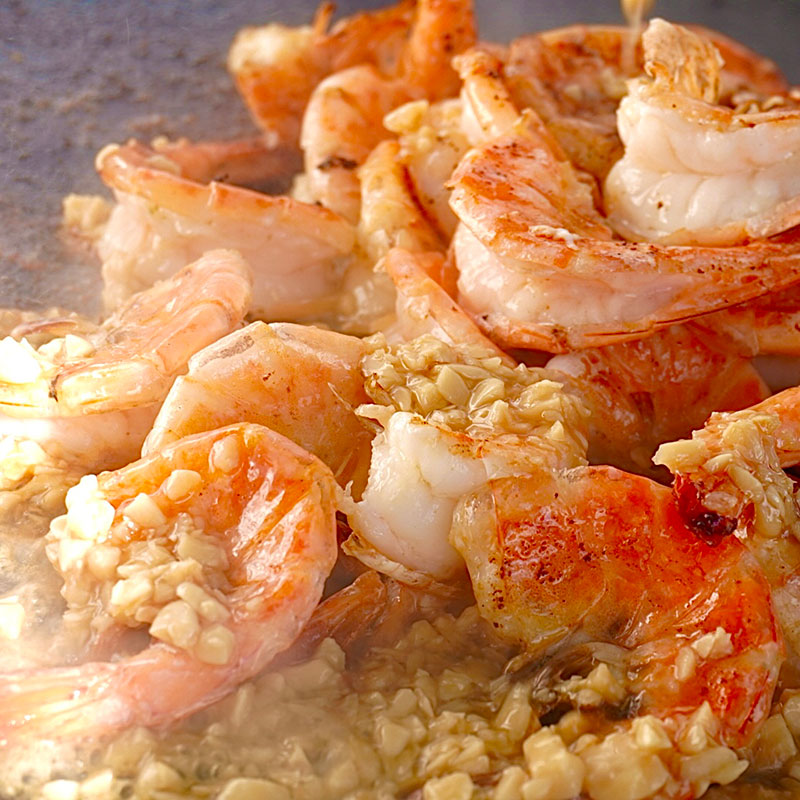 Ahuahu garlic shrimp