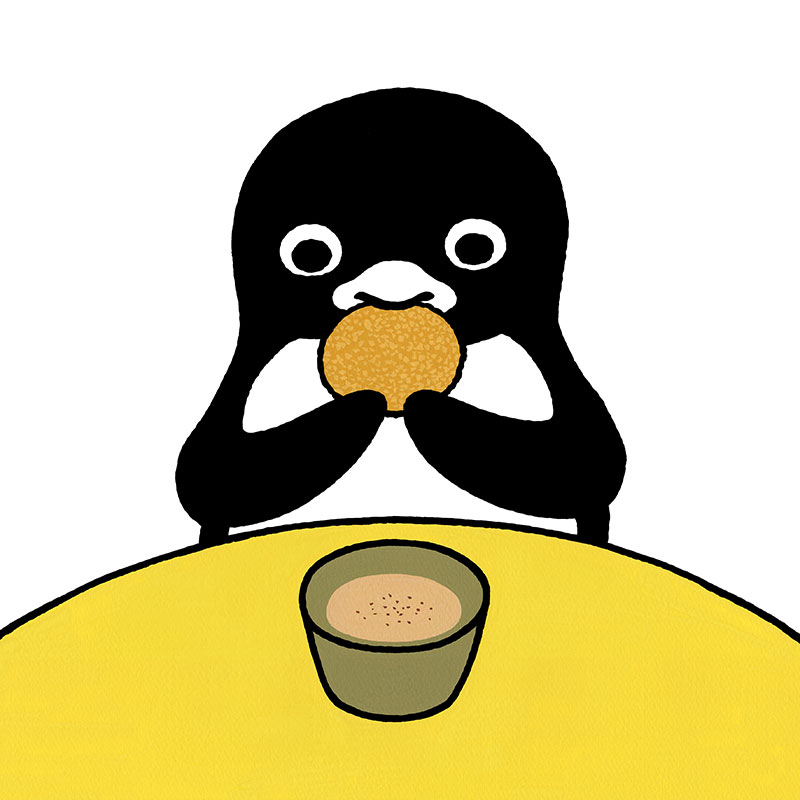Happiness Penguin 「最高の組み合わせを用意（カレーパンとチャイ）」