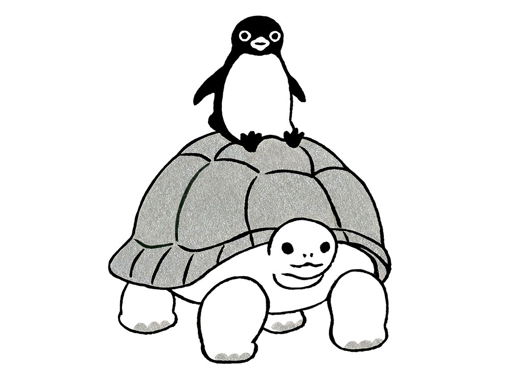 Happiness Penguin 「他力本願（ゾウガメとペンギン）」
