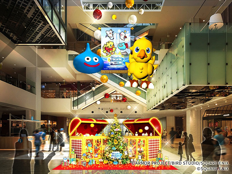 マークイズみなとみらい2026年クリスマスに“スライムとチョコボ”巨大オブジェ出現！DQ×FFが豪華共演