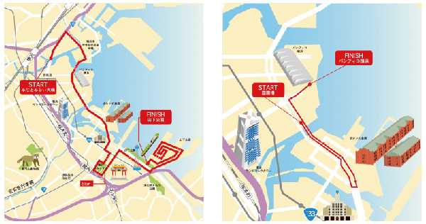横浜マラソン2016 10km 2km コースイメージ