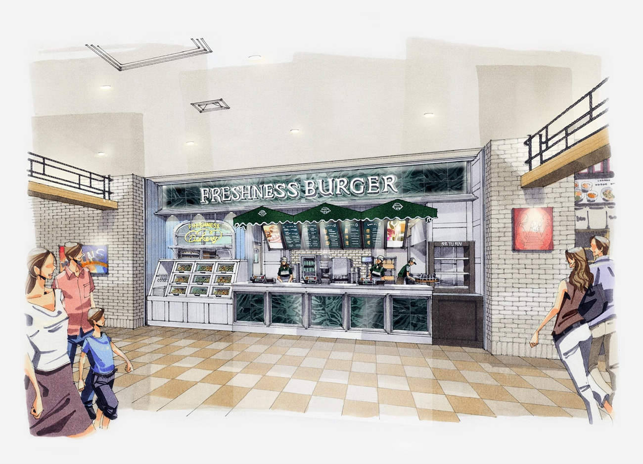 フレッシュネスバーガー 横浜にベーカリー併設の新業態バーガーカフェを7月にオープン マークイズ みなとみらい