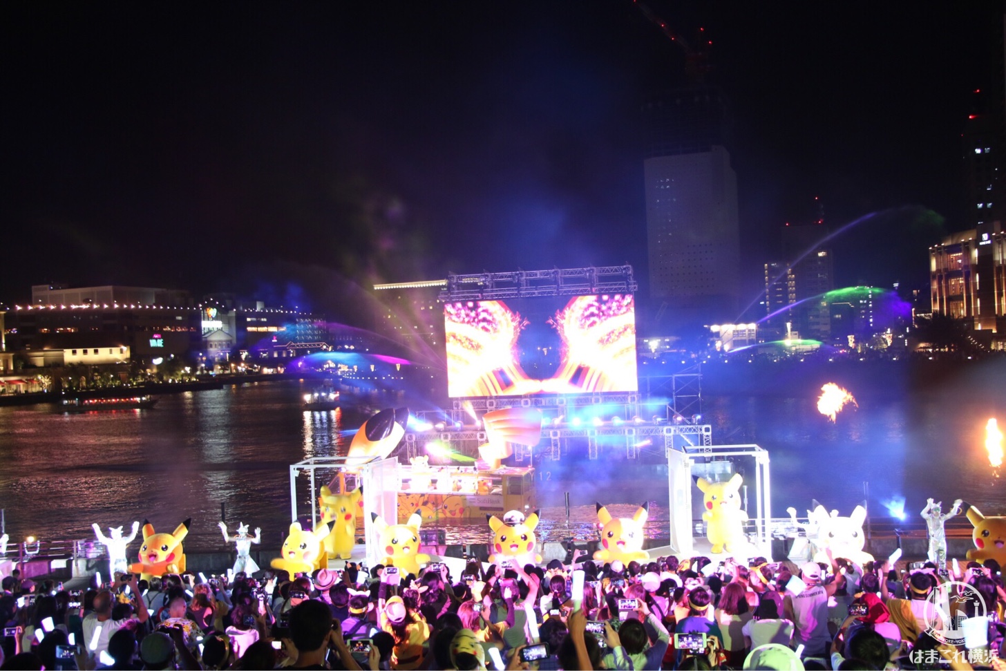 2018年 ピカチュウ夜の水上パレードが光・音楽・夜景を融合したショーの連続で凄すぎ！