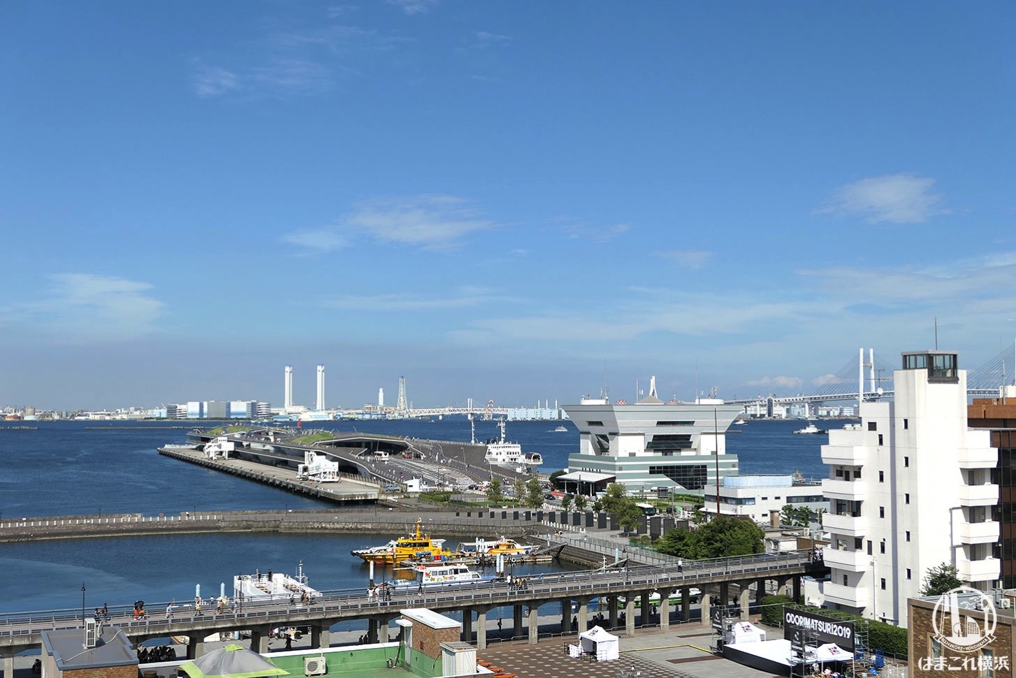 神奈川県庁本庁舎公開 屋上から見た横浜港