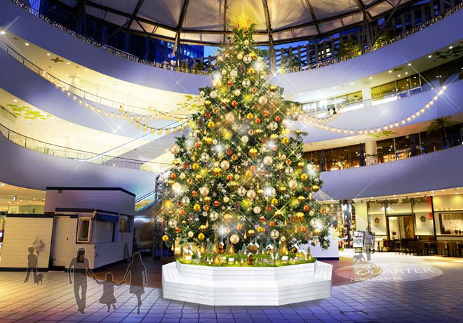 横浜ベイクォーター「クリスマスライトガーデン」開催！約8mのクリスマスツリー