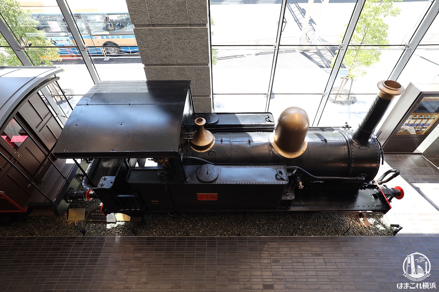旧横濱鉄道歴史展示「旧横ギャラリー」に展示中の110形蒸気機関車